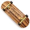 SPITBOARDS 34 mm Fingerboard Complete Wood Pro Set-Up (pre-assemblato, 5 strati), Pro Trucks, CNC Bearing Wheels, Foam Grip Tape, (Deck: Zebra Wood, Trucks: Oro, Wheels: Brown)