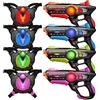ZIFFY Set di 4 pistole laser tag con gilet, laser tag multifunzione per interni ed esterni, giochi di famiglia, regalo di Natale e compleanno, attività di gruppo, età 8+ (nero)