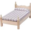 Quintrost Miniatura Letto Singolo per Casa Delle Bambole, 1:12 Letto Singolo Modello per Casa Delle Bambole in Legno, Giocattolo Accessori Decorazioni per Casa Delle Bambole
