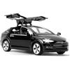 MODVKVK Tesla Model X 1:32 Modellino Macchinina con Luce e Musica, Funzione Pull-Back, Lega Pressofusa, Ideale per Bambini dai 3 anni e Collezionisti (Nero)