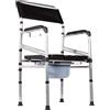 JCAKES Comodini da comodino Sedile WC for disabili medici, comodino, vasino, sedia da doccia, for assistenza domiciliare, con braccioli imbottiti e schienale pieghevole, salvaspazio. Toilette portatili