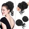 SEGO 2 Pezzi Chignon Finto per Capelli con Clip Elastico Sintetica Ondulato Finti con Posticci Ciambella Messy Hair Bun (35g+40g) Nero
