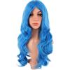 MapofBeauty 24 Pollice Frangia Laterale Lungo Ricci,Misto Vivid Blu