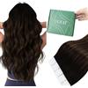 Ugeat Extension Capelli Veri Microring Castano 45 cm 50g Extension Micro Ring Capelli Veri Marroni Scuro Remy Setosi Extensions Microring Invisibili 50ciocche 2