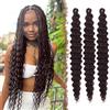 FESHFEN Ocean Wave Crochet Hair extension - 3 Pezzi Estensioni Capelli per Treccine a Onde Sintetici Ondulati Braiding Trecce Boho Posticci Extensions per Donne, 55 cm Castano