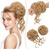 SEGO 2 Pezzi Chignon Coda di Cavallo Extensions Elastico Sintetica Ondulato Veri Coda di Cavallo Extension Parrucchino #25