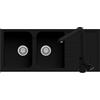 Generic Pacchetto Lavello cucina Romeo nero 2 vasche con gocciolatoio 116 x 50 cm e miscelatore Latina Nero Made in Italy