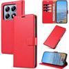 KKEIKO Cover per Xiaomi 14T Pro, Antiurto Custodia in PU Pelle con Blocco RFID, Magnetico Protettiva Cover per Xiaomi 14T Pro, Rosso