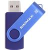 SIMMAX Chiavetta USB 32GB Pen Drive Girevole USB 2.0 Unità Memoria Flash (32GB Blu)