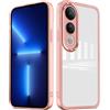 YUXING Cover per Vivo V50 Lite 5G/4G Custodia Trasparente con Pellicola Protettiva Lenti Morbida Ultra Sottile Antiurto Bumper Slim Case - Rosa
