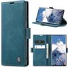 Azororo Cover per Samsung Galaxy S25 Ultra 5G, Premium PU Pelle Custodia, Magnetica Carta Fessura Portafoglio Case, Flip Cavalletto Custodia per Samsung Galaxy S25 Ultra- Blu verde