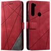 SONWO Cover per Xiaomi Redmi Note 8, Flip Caso in PU Pelle Case Cover Portafoglio Custodia per Xiaomi Redmi Note 8, [Kickstand] [Slot per Schede], Rosso