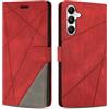 SONWO Cover per Samsung Galaxy S24 Plus, Flip Caso in PU Pelle Case Cover Custodia con Slot per Schede e Supporto Stand per Galaxy S24 Plus, Rosso
