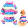 SMALLLEE_LUCKY_STORE Pigiama per animali domestici a righe multicolore in cotone per cani di piccola e media taglia, pigiama per interni, per Yorkie Chihuahua, rosa, S