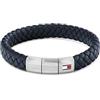 Tommy Hilfiger Jewelry Bracciale in Pelle Intrecciata da Uomo Colore Blu - 2790660
