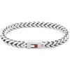 Tommy Hilfiger Jewelry Braccialetto a Catena da Uomo in Acciaio Inossidabile con la Iconica Bandiera Disponibile in Argento, Oro o Nero