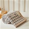 DOTBUY-SHOP Trapuntino Copriletto Estivo Primaverile, Cotone Trapunta Leggera, Motivo a Quadri Piazza Copriletto Trapuntato per Letto Singolo, Letto Matrimoniale (Rosa Grigio,150x200cm)