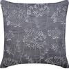 The HomeCentric Grigio Antracite Set di 2, 40x40 cm Art Silk Designer Toss Pillows, Ricamo Grigio Seta Federa Lettino, Contemporaneo Natura e Fiori Federe per cuscini - Willow Splendor