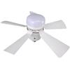 AUNMAS Ventilatore da Soffitto, Ventilatore da Soffitto Dimmerabile con Luce con Luce Piccola Lampada da Ventilatore per Lampadina Camera da Letto Soggiorno (WHITE)