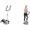 Sunny Health & Fitness Twister Stepper Machine, Height Adjustable Stepper w/Handlebars & LCD Monitor + Magnetic Underdesk/Standing Portable Ellittical Machine