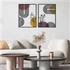 Wallity Hanah Home Elegante accessorio decorativo da parete in metallo, 95,5 x 60 cm, durevole 1,20 mm, in metallo e legno da 3 mm, perfetto per gli spazi moderni per la casa e l'ufficio