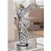 GILDE Scultura angelo in resina argentata effetto metallico, altezza 33 cm, larghezza 16 cm, profondità 20 cm
