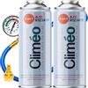 Climéo 400 ml - Sostituto ecologico del refrigerante R1234yf 2in1, 3in1 | Manutenzione autonoma dell'aria condizionata (2 lattine + tubo, 3 in 1)
