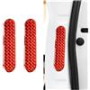JNNJ 2 Pezzi Adesivi Riflettenti per Auto, Adesivo Riflettente Anti Collisione, Catarifrangente Adesivo Riflettenti Bordo Portiera Auto, Accessori per Decorazione Protezione Universale Auto(Rosso)