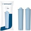 Wessper Cartucce Filtro Acqua, Compatibili Macchina da Caffè Jura - 2 Pezzi | cartuccia filtro acqua per macchina del caffe Jura Impressa, ENA, Micro, GIGA, 71312 Blue