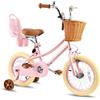 RULLY Bici da bambino 14 Donna per bambina 3-5 anni - con ruote e cestello - stile retrò rosa
