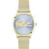 Lacoste Orologio con Movimento al Quarzo a Tre Lancette da Donna Collezione CROCODELLE con Cinturino in Maglia Metallica in Acciaio Inossidabile di Colore Dorato, 2001419, Blue