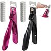 ZUYIST 2 Pezzi Tagliaunghie Professionale in Acciaio Inox, Taglia Unghie per Mani con Misuratore Magnetico, per Unghie Finte, Tip in Gel per Unghie, Artificiale Manicure Trimmer