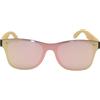 Ixe&Me Occhiali da sole da donna e uomo a specchio unisex, protezione 99% UVA e UVB, realizzati parzialmente in legno di bambù a rapida crescita, disponibili in grigio, blu e rosa., argento