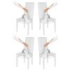 t m c s Tommychairs - Set 4 sedie imbottite con cuffia sfoderabile modello Jazz per cucina, struttura in faggio bianco, seduta e schienale imbottiti e rivestiti con cuffia in tessuto bianco