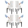 t m c s Tommychairs - Set 4 sedie imbottite con cuffia sfoderabile modello Jazz per cucina, struttura in faggio anilina nera, seduta e schienale imbottiti e rivestiti con cuffia in tessuto bianco