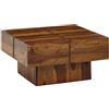 WOHNLING tavolino 57,5x57,5x30 cm tavolino in Legno massello di sheesham Quadrato | Tavolino da Salotto Design tavolino Solido | Tavolino da Soggiorno Moderno