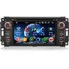 Erisin 8-Core 4GB+64GB Android 14 Autoradio Bluetooth GPS Navigatore per Jeep Compass Patriot Wrangler Chrysler 300C Dodge Journey Avenger CarPlay Android Auto WiFi 4G DSP DAB+ CD DVD FM RDS Canbus