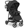 hauck Passeggino Rapid 4R Plus - Passeggino Leggero 25 kg Portata - Passeggino Pieghevole Veloce con Cappotta XL UPF 50 + - Passeggino Compatto, Reclinabile con Portabibite - Grande Cesto - Nero