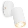 Briloner - Lampada da parete orientabile per interni, attacco GU10, max. 9 W, lampada da lettura, applique, faretto da parete, soggiorno, cucina, corridoio, Bianco, 1 Luce, metallo, Ø80x155mm (DxA)