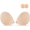Niidor Reggiseno Adesivo Senza Spalline appiccicoso Invisibile Reggiseno Push up coperture del capezzolo in Silicone per Abito Senza Schienale （Carne Traspirante-C）