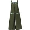 GURU SHOP Salopette Estivi Ethno Style Oversize Tuta da Donna Cotone, verde oliva, 46