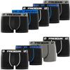 FREEGUN Boxer Uomo Cotone, comoda, resistente, set di 9, Nero, Taglie XL
