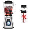 BioloMix SF701 Frullatore per frullati da 1300W con vaso di vetro da 1,5L, 2 impostazioni di velocità - Argento