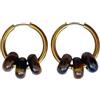 ASTER ALHELÍ Orecchini Donna a Cerchio Placcati in Oro 24 Carati con Pietra Naturale a Forma di Donut - Gemma Semipreziosa Amuleto di Protezione - Regalo Originale Donna - ASTER ALHELÍ