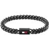 Tommy Hilfiger Jewelry Braccialetto a Catena da Uomo in Acciaio Inossidabile con la Iconica Bandiera Disponibile in Argento, Oro o Nero