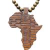 Hanessa, Gioiello marrone, da donna e da uomo, collana di perle, africana, mappa dell'Africa, in legno, regalo per la compagna/la fidanzata/il partner