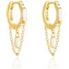 Maison Sophie ® Orecchini a cerchio in argento 925 in oro con ciondolo (colorato) o pendenti, gioielli impermeabili da donna, placcati in oro multiplo con 18 carati, per una lunga durata, argento