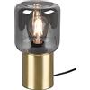 RL LIVE YOUR LIGHT Reality Leuchten Nico R50591008 - Lampada da tavolo in metallo e ottone opaco, vetro fumé non incluso 1 x E27