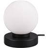 RL LIVE YOUR LIGHT Reality Lampada da tavolo Prinz II R54011032, metallo nero opaco, vetro bianco, escl. 1x E14, On/Off Touch
