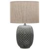 Pauleen 48153 Pretty Classy Ceramica Lampada da Tavolo con Paralume in Tessuto Chiaro Max. 60W E27 Scuro 230V, Grigio, Beige